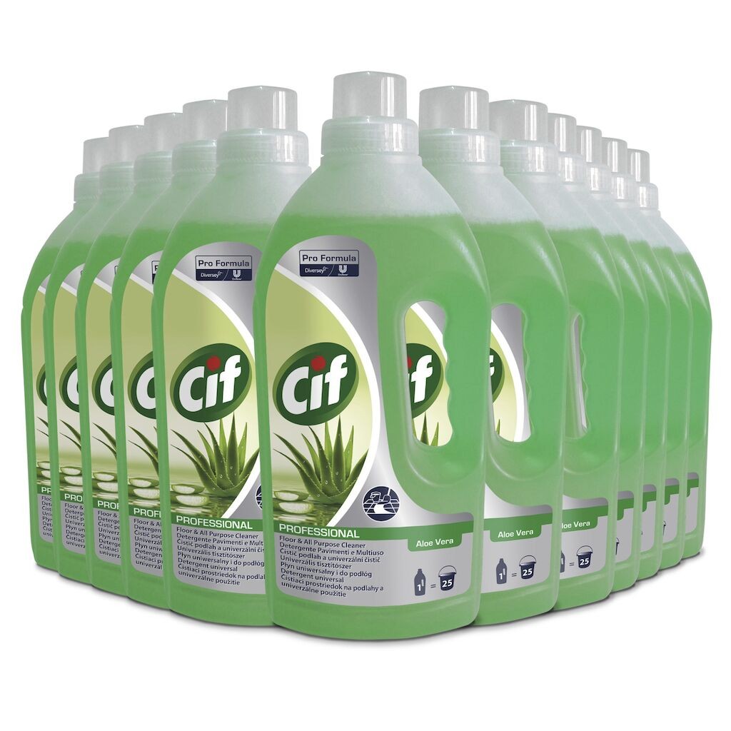 Pachet CIF Professional Floor&APC Aloe Vera – Detergent Pardoseli si Multiple Suprafete, 12x1L